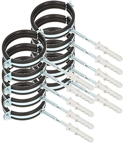 KOTARBAU® 10er Set Rohrschelle 3 mit Gummieinlage Vibrationsdämmend Rohrhalter Schraubrohrschelle Rohrbefestigung Rohrhalterung für Kanäle Rundleitungen Lüftungskanäle