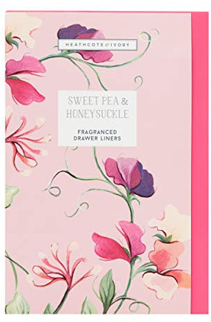 Heathcote & Ivory Forros de cajones perfumados con Guisante Dulce y madreselva | Añade Estilo a cajones y armarios | Cocinas y dormitorios | 5 Hojas