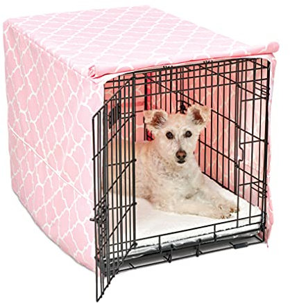 New World BCVR-30PKT Hundebox-Abdeckung, Stoff mit Teflonschutz, für 76 cm große Hundeboxen von New World und MidWest, rosa Designer-Muster
