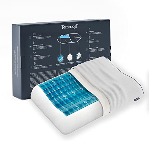 Technogel New Generation Original Anatomic Orthopädisches Nackenstütz-Kopfkissen Antibakteriell,HWS-Gel-Kissen für Rücken-& Seitenschläfer inkl. Kissenbezug 09cm Höhe