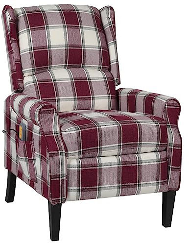 vidaXL Massagesessel mit Heizung Massage Elektrisch Relaxsessel Fernsehsessel Liegesessel Ruhesessel Polstersessel TV Sessel Rot Stoff