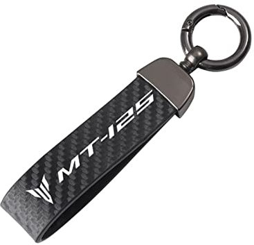 SXHM Motorrad Schlüsselanhänger Kohlefaser-Motorrad-Schlüsselanhänger Für Yamaha MT-125 MT125 2014-2020 2019 2018 2017 2016 2015 Motorradzubehör (Farbe : Schwarz, Size : 2)