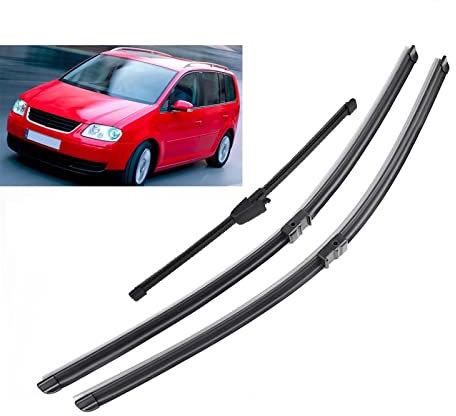 JIWANGDE Scheibenwischerblätter 28 28 16 Scheibenwischer-Set vorne, hinten, für VW, für Touran 2003-2006 2004 2005