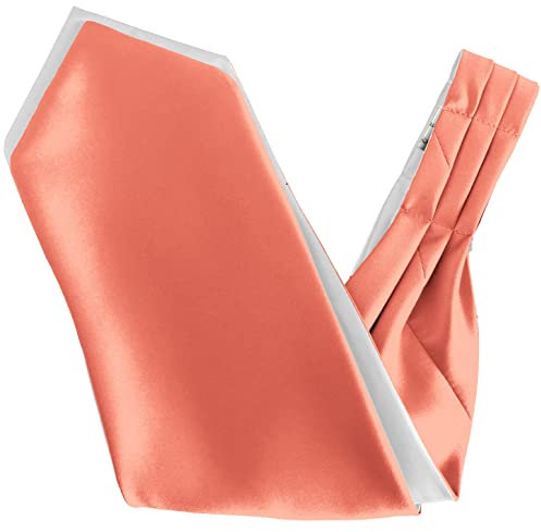 Great British Tie Club Cravates Ascot 100 % satin pour homme, rose saumon, taille unique