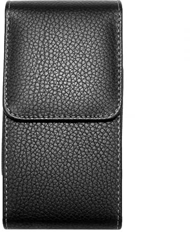 PU Cell Phone Case, Vertical Wear-Resistant Phone Holster Waterproof Phone Belt Clip Holder for 6'' 6.5'' 7'' Mobile Phones