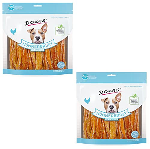 Dokas Dog HÜHNERBRUST in Streifen für Hunde - Doppelpack - 2 x 500 g