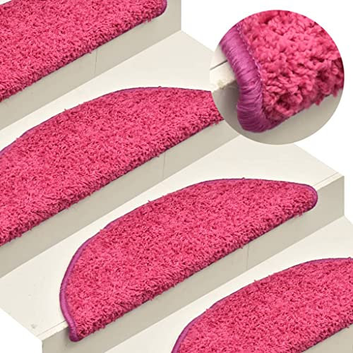 INLIFE Treppenmatten 15 STK. Rosa 56x17x3 cm