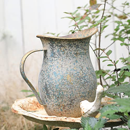 ALL CHIC Vase For Flowers Vintage Decorative Pitcher Metal Rustic Vase Kitchen Decorations Above Cabinets Decor Small Metal Flower Pots Milk Jug for Home, Office Kitchen Decorations Accessories