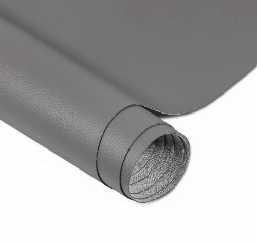 Kunstleder Selbstklebend Leder Reparatur Patch, Lederflicken Selbstklebende 40 X 300 cm PU Lederreparaturband für Sofas, Autositze, Möbel Leder Reparatur und Renovierung, Grau