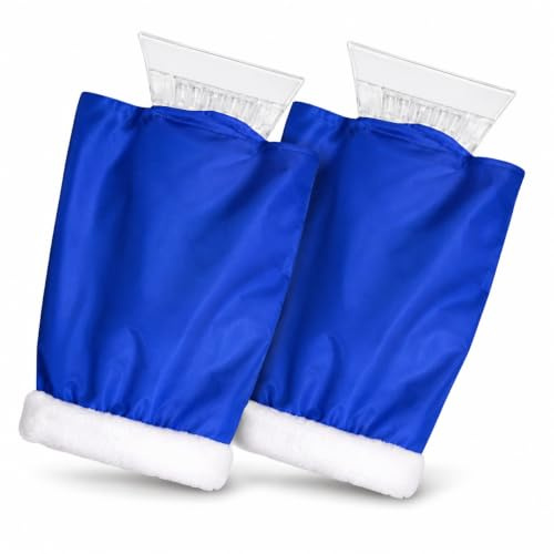 Glamza Eiskratzer für die Windschutzscheibe mit warmem Handhandschuh – eingebauter Griff, aus ABS-Frostschutzmaterial und wasserdichter Außenschicht – entfernt mühelos unerwünschtes Eis und Schnee vom