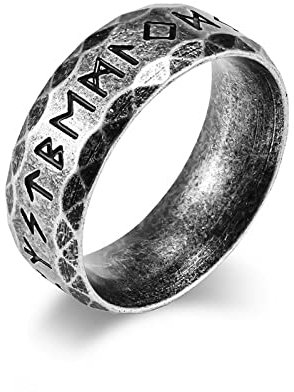 HIHELO Ringe für Damen Vintage Viking Skript Drehbuch Ring Männer Handschmuck Paar Ring Freund Ringgeschenk-C1,8#