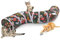 Glittme Katzentunnel, Katzentunnel für Indoor-Katzen, S-Form Katzenhöhle mit Katzenspielzeug, Faltbare Katzenröhren und Tunnel für Katzen, Kaninchen, Welpen, Meerschweinchen