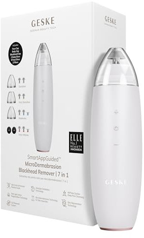GESKE | SmartAppGuided™ MicroDermabrasion Blackhead Remover | 7 in 1 Mitesserentferner | Elektrischer Porenreiniger | Innovativer Vakuumsauger | Beauty Tools | Hautreinigungsgerät | Skincare Device
