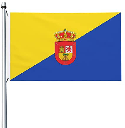 Flagge von Gran Canaria, 90 x 150 cm, für den Außenbereich, Dekoration, leichtes Banner, für Zuhause, Party, Hof, 3 x 5 Flaggen