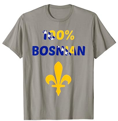 100 % bosnische goldene Lilie Blume Kurzarm T-Shirts T-Shirt