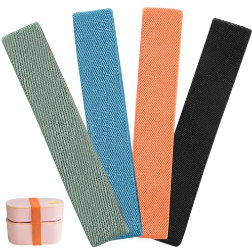 Elastic Cinch Straps Bento Box Elastic Belt 4PCS Lunch Box Fixing Band Replacement for Office Classroom Picnic Camping Outdoors Meals Meal Plan Containers