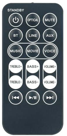 VINABTY New GDSB04BT60 Replacement Remote Control fit for Goodmans GDSB04BT60 Bluetooth Soundbar Home Theater System for MAJORITY SNO-BAR-BLK Remote Controller