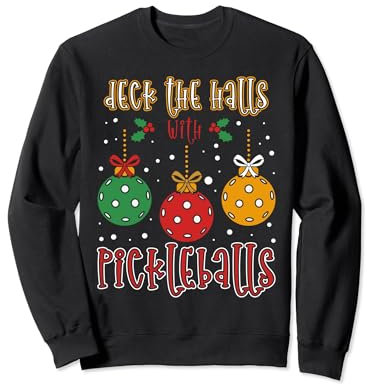 Schmücken Sie die Hallen mit Pickleball Player Coach Group Weihnachten Sweatshirt