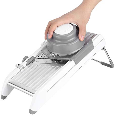 Mandoline Gemüsehobel, Verstellbar Edelstahl Gemüseschneider Manuell für Obst Gemüse Kartoffeln Tomaten Zwiebeln Käse Salate