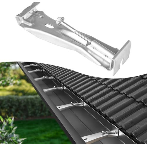 Benfar Dachrinnenaufhänger, 12,7 cm, Aluminium, versteckte Dachrinnenhalterungen mit vorinstalliertem Schraubclip, passend für 12,7 cm K-Stil Dachrinnenaufhänger, BR05, 25 Stück