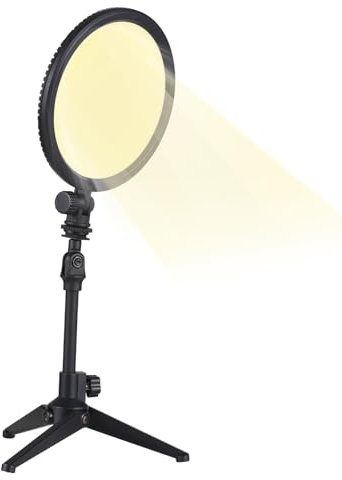 Andoer 13W Key Light, Luz de Vídeo LED Regulable 3200K-5600K Lámpara de Escritorio con Soporte de Zapata fría de 1/4 y Orificio roscado de 1/4 para Transmisión/Videoconferencia/Tiktok/Youtube/Game