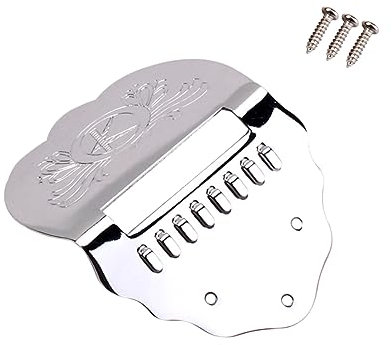 Mikinona Silberner Mandolinen-saitenhalter Aus Metall Gekerbtes Design Langlebiges Zubehör Saitige Mandoline Einfache Montage Verbesserter Klang Und Sustain Passend Für Gitarren-saiteninstr
