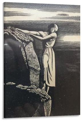 xinglang Rockwell Kent Was An American Painter, Mädchen auf Klippe, abstraktes Ölgemälde, Kunstposter, Wandkunst, Poster, Leinwanddruck, Poster, Kunstwerke, Raumdekoration, 60 x 90 cm