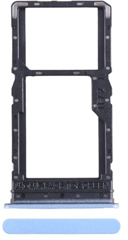 Ersatzteil kompatibel mit Xiaomi Redmi 12 4G / 5G 23053RN02Y, 23053RN02A, 23053RN02I Try Tray Tray Einschub für SIM-Karte 1 + SIM Slot 2 oder Schlitten für Micro SD Kartenleser (Blau)