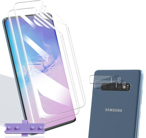 Yiunssy 2+2 Stück Schutzfolie für Samsung Galaxy S10 Plus und Galaxy S10 Plus Panzer Schutz Glas Kamera,Blasenfreie Weich/Transparenz HD Displayschutz/Kamera Schutzglas für Samsung Galaxy S10 Plus