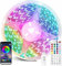 iNextStation RGB LED Strip 5M, 12V LED Streifen Flexibel Selbstklebend LED Leiste mit Fernbedienung und APP, Musik Sync, Lichtband LED Band für Zimmer Schlafzimmer Party Deko, mit Netzteil/Stecker