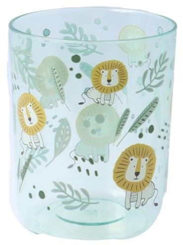 PARSA Beauty Zahnputzbecher Kids Safari – Blauer Zahnbürstenbecher mit süßen Safari-Prints – Hygienisch, praktisch, leichte Reinigung, stilvoll für Kinder – Fassungsvermögen 200 ml – 6,5 x 6,5 x 8 cm