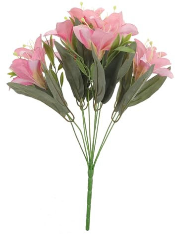 HOOTNEE Lilienstrauß Blumenstrauß Falsche Lilie Falscher Blumenstrauß Simulierte Stütze Falsche Gefälschter Blumenstrauß Künstlicher Blumenstrauß Realistischer