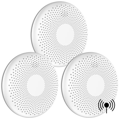 Aroha Link Interlinked Smoke Alarm and Carbon Monoxide Alarm - 10 Year Battery - Interconnected Combination Fire Alarm & CO Detector - 3 set