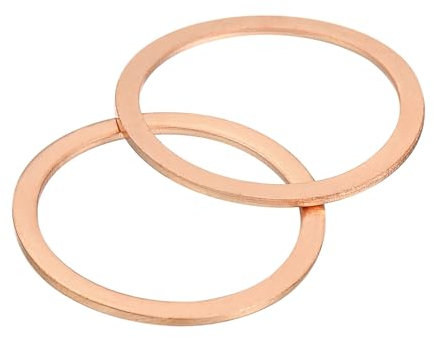 sourcing map M33 flache Unterlegscheibe, Kupferring, flache Unterlegscheiben, 40 mm Außendurchmesser, Metall-Dichtungsring für Schrauben, Bolzen, Muttern, 8 Stück