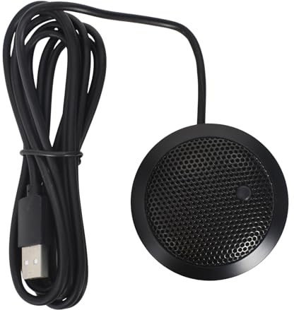 Homirty Micrófono USB de Conferencia,Altavoz USB,Micrófono Omnidireccional de 360°, con Botón de Silencio,Plug & Play,para Reuniones en Línea,Clases Online,Juegos