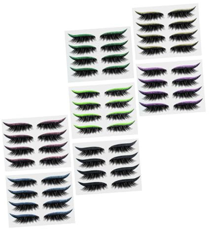 Healeved 28paia Glitter Eyelash Eyeliner Stickers Adesivi Impermeabili Per e Speciali