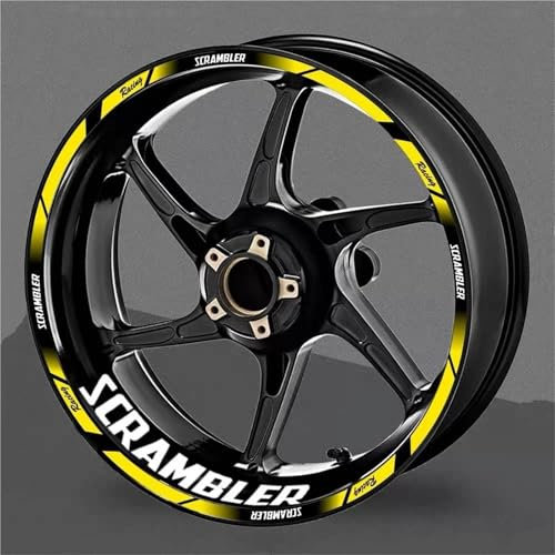 JHYBDP Adesivi per Ruote Adesivi per Cerchi Moto per Ducati Scrambler 800/1100 Adesivi per Cerchi Riflettenti Adesivo per Mozzo Ruota Decorazione a Strisce Sottili