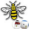 Made in Manchester Bee Sticker | Manchester Worker Bee Car Bumper Sticker Decal Vinyl 12 x 12 cm | Proud to be Mancunian Sticker for Car, Van, Laptop, Bedroom, Window (13 x 10cm)