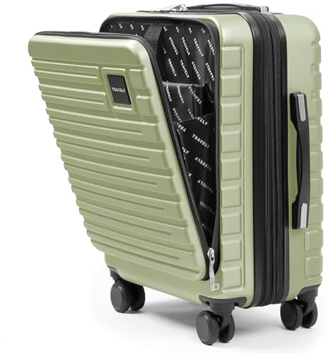 Travely Handgepäckkoffer 55x40x23 cm, Erweiterbar 41–50 l, TSA-Schloss