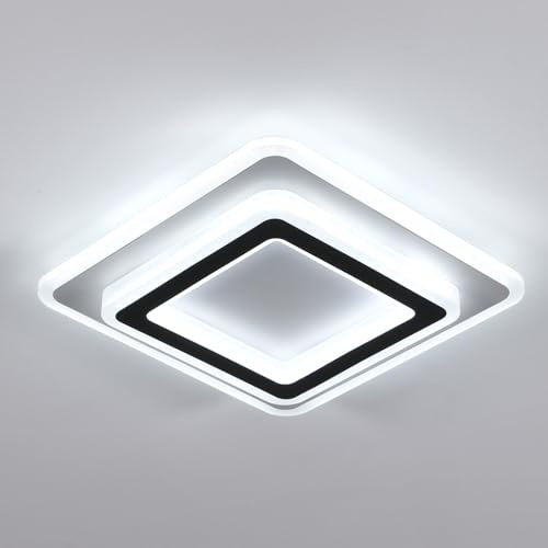 Goeco Moderne LED Deckenleuchte Quadratische 38W 4275LM 6500K | LED Deckenlampe aus Acryl Deckenbeleuchtung für Wohnzimmer, Schlafzimmer, Flur, Küche, Kaltesweiß Licht