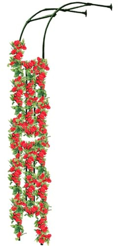 Metallbogen, halbseitig, Stabiler Gartenbogen für Kletterpflanzen, Starke Rosenlaube, Robustes Rosenspalier, für drinnen und draußen, Terrasse, Hinterhof, Hochzeitsdekoration (grün, L 225 x