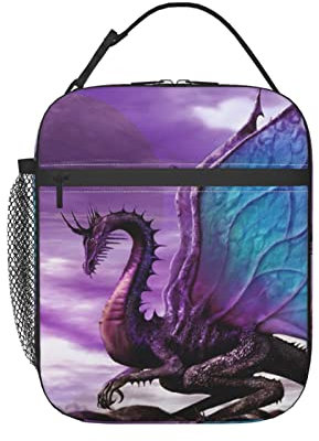 BHHJKK DragonPurple - Lonchera portátil aislada reutilizable para hombres y mujeres