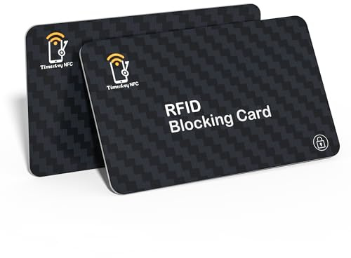 2X RFID Blocker Karte NFC Blocker Karte Schutzkarte gegen Datenklau Ultradünne RFID Blocker Card - zum Schutz vor Datendiebstahl/Kartenschutz/NFC Schutz