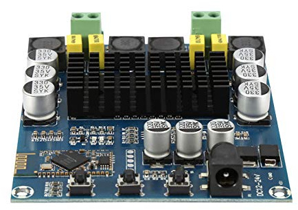 DEWIN 2x120W Bluetooth 4.0 Verstärker, TPA3116D2 Digital Stereo Audio Amp Board Dual Channel DC12-24V Decoder Audio Stereo Receiver Empfängerplatine mit Acrylschale