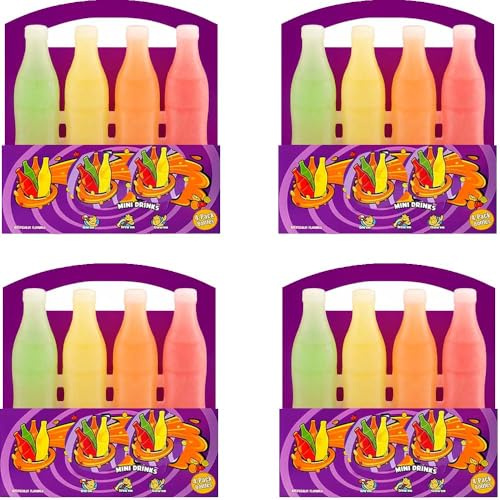 Wax Original Bottles – Bite-to-Open Fruity Syrup Candies in Cherry, Orange, Lemon & Lime – Classic Fun Treats for Kids & Party Bags (12 x Pack)