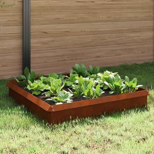 Snail Fence 8 Pieces Made of Weatherproof Steel Rusty, Flexible Flower Bed Border and Lawn Edging, Pluggable for Garden, Patio, Walkway and Landscaping, Flexible and Durable