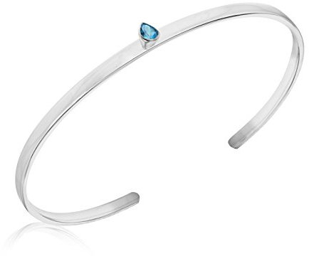 Tuscany Silver Damen Sterling Silber 4.7mm x 3.7mm Pear-Shaped Blau Topaz Torque Armreif 8.35.2996