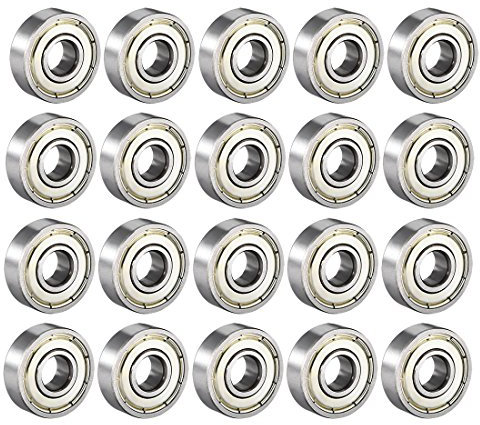 sourcing map 20 Stück 608ZZ Kugellager Doppelschild 8mmx22mmx7mm Kohlenstoffstahl Z1