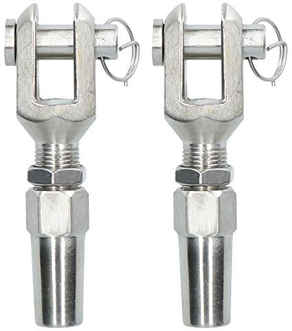 AB Tools 6mm Wire Cable Rope Jaw Rigging Terminal Swageless DIY Fitting Stainless 2 PK