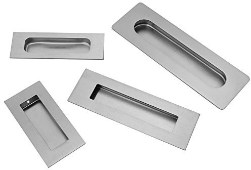 Edelstahl Muldengriff Rechteckig in 4 Größen auswählbar (102x52mm)